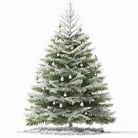 Árbol de navidad 3d sobre fondo blanco aislado. fiesta, celebracion, diciembre, feliz navidad foto