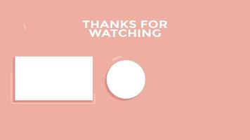 animierter Endbildschirm mit rosa Hintergrund. geeignet für Vlog-Kanal mit Beauty-Inhalten. video