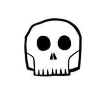 Skull hand drawn line design vector. Scary character symbol. vector