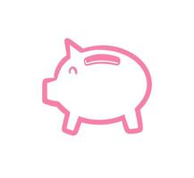 Pig bank hand drawn icon design vector. Doodle character symbol. vector