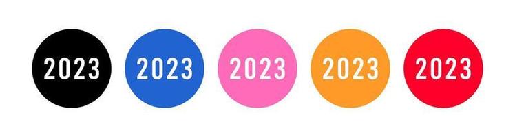 2023 year circular pin icon illustration vector. vector
