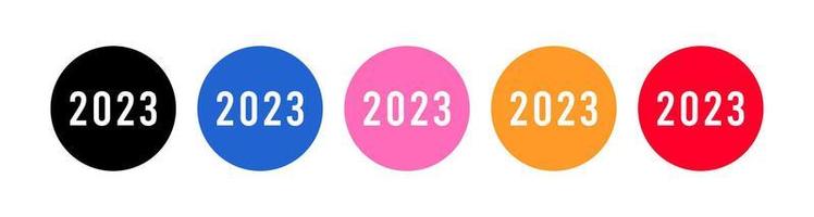 2023 year circular pin icon illustration vector. vector