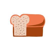 Bread loaf cartoon hand drawn design vector. Family food symbol. vector