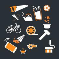 a collection of icons related to daily activities vector