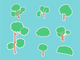 a bunch of trees collection for design material vector