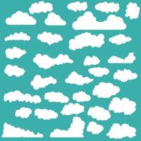 un grupo de nubes en diseño plano vector