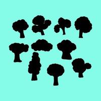 A set tree in silhouette for material design vector