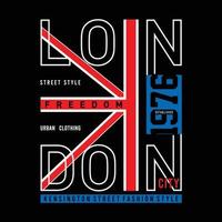 London typography design tee t shirt graphic printed,design - t -printing-embroidery-apparel vector