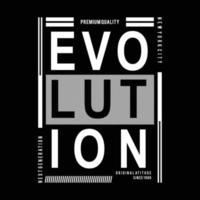 Evolution typography tee print design graphic vector illustration - Vector