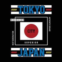 tokio, diseño de tipografía japonesa para camiseta, ilustración vectorial vector