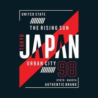 tokio japón estilo urbano tipografía camiseta diseño vector ilustración
