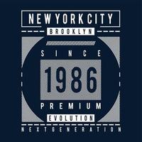 diseño tipográfico de brooklyn para estampado de camisetas, ilustración vectorial vector