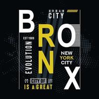 diseño de tipografía bronx para estampado de camisetas vector