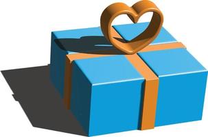 GiftBox with heart ribbin vector