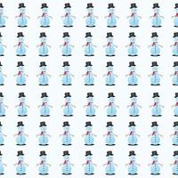 Christmas snow man seamless pattern background vector