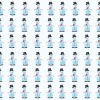 Christmas snow man seamless pattern background vector