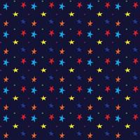Colorful star in darkbluesky pattern seamless vector
