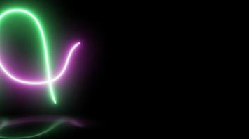 neon kromme horizontaal abstract vorm gloed effect, grafisch laser neon straal fonkeling spectrum schijnwerper, fluorescerend kleur lus animatie equalizer koel technologie modern illustratie reflectie animatie video