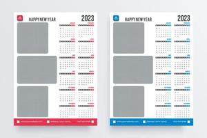 Modern calendar 2023 design template. Wall calendar 2023 year design. vector