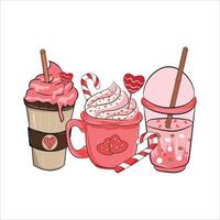Valentine coffee drink sublimation for t-shirt vector