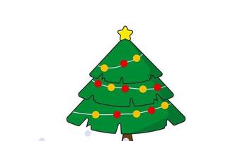 Animated Ilustration Of trees Christmas Holiday In Doodle Art Suitable For Holiday Content video