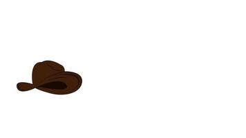 ilustración animada de un sombrero de vaquero cayendo en arte de garabatos adecuado para contenido de moda video