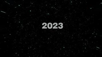feliz año nuevo 2023 animación de texto de celebración