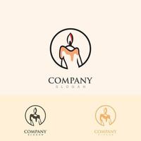 Candle icon burning, simple design style graphic flat line illustration vector