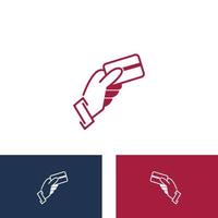 Hand holding credit card business icon image vector