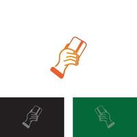 Hand holding credit card business icon image vector