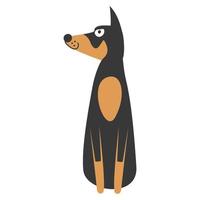 Doberman. Isolated on white background, vector illustration