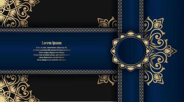 blue luxury background, with mandala ornament vector