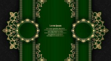 green luxury background, with mandala ornament vector