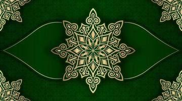 green luxury background, with mandala ornament vector