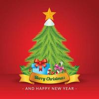 Christmas tree poster vector