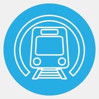 metro icono. elementos de transporte. iconos en estilo azul. bueno para impresiones, carteles, logotipos, letreros, anuncios, etc. vector