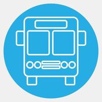 Icon bus. Transportation elements. Icons in blue style. Good for prints, posters, logo, sign, advertisement, etc. vector