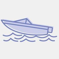 Icon speed boat. Transportation elements. Icons in two tone style. Good for prints, posters, logo, sign, advertisement, etc. vector