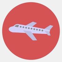 Icon airplane. Transportation elements. Icons in color mate style. Good for prints, posters, logo, sign, advertisement, etc. vector