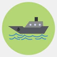 Icon ship. Transportation elements. Icons in color mate style. Good for prints, posters, logo, sign, advertisement, etc. vector