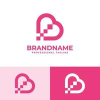 logotipo de amor de la letra b, adecuado para cualquier negocio relacionado con el amor con la inicial b. vector