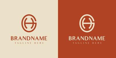 Letter GH or HG Oval Logo, suitable for any business with HG or GH initials. vector