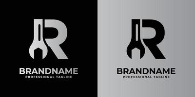 letter R wrench logo, suitable for any business related to wrench with R initials. vector