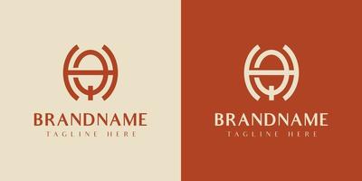 Letter HQ or QH Oval Logo, suitable for any business with HQ or QH initials. vector