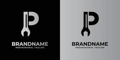 letter P wrench logo, suitable for any business related to wrench with P initials. vector