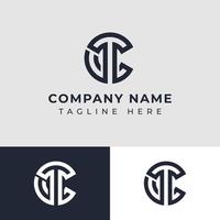 Letter CT or TC Monogram Circle Logo, suitable for any business with CT or TC initials. vector