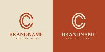 Letter CC or C Oval Logo, suitable for any business with C or CC initials. vector