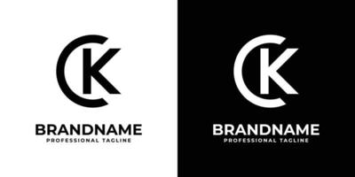 Letter CK or KC Monogram Circle Logo, suitable for any business with CK or KC initials. vector