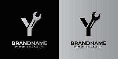 letter Y wrench logo, suitable for any business related to wrench with Y initials. vector