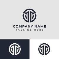 Letter OT or TO Monogram Circle Logo, suitable for any business with OT or TO initials. vector